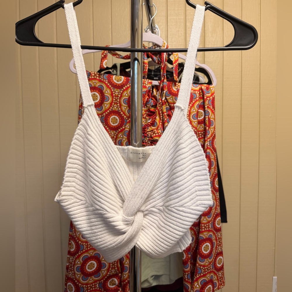 Chic White Twist-Front Camisole